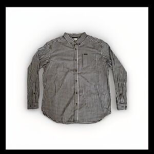 Columbia Black and White Casual Button Down Shirt 100